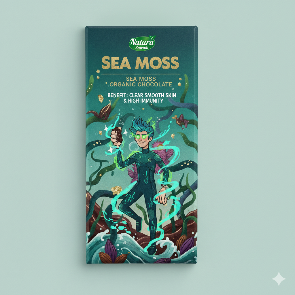 Organic Sea Moss Chocolate – Clear Skin, Regular Blood Sugar, High immunity, Omega 3, Gut Health.