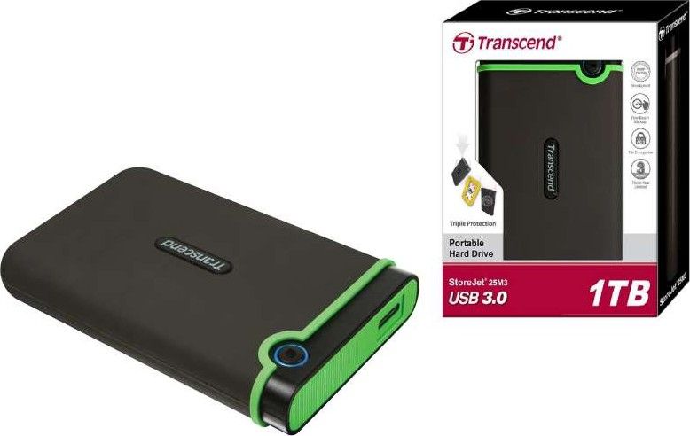 Transcend 1TB StoreJet 25M3 USB 3.1 Gen 1 Portable External Hard Drive