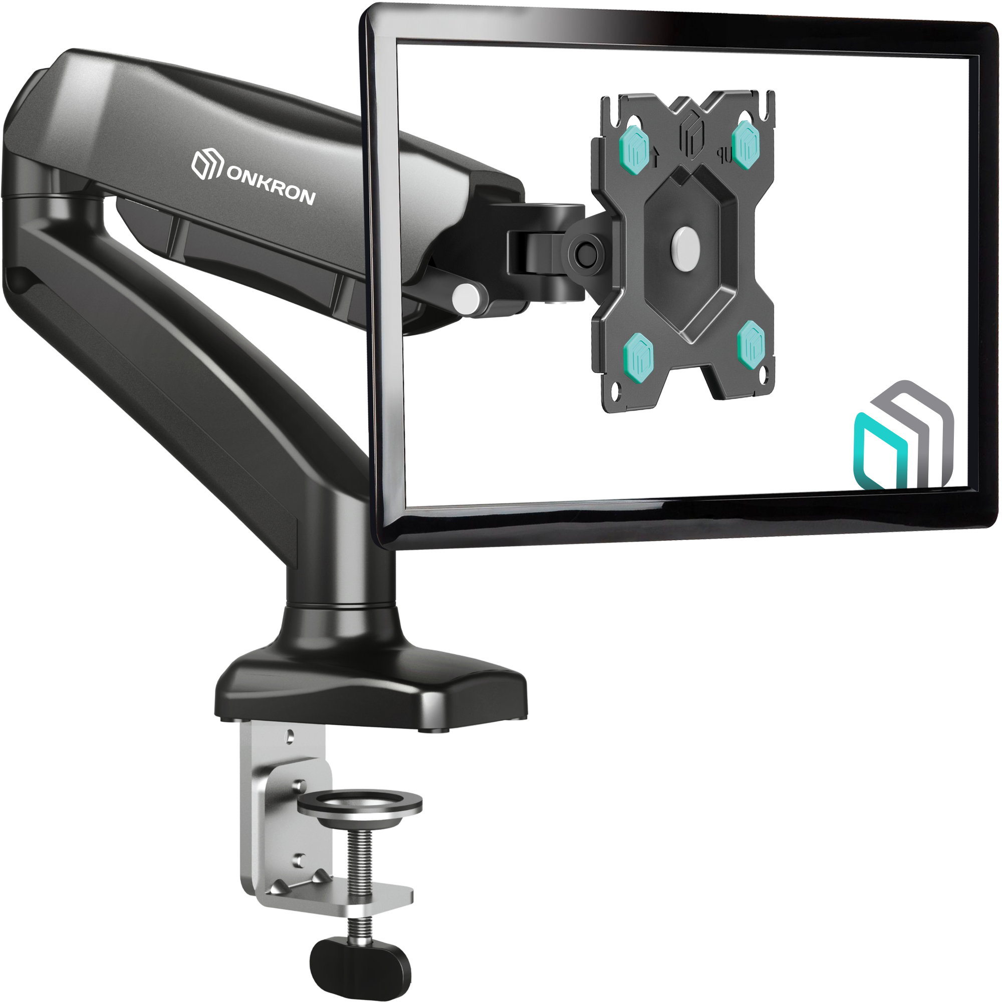 Monitor Desk Mount for 13"-32" LCD LED OLED Screens up to 17.6 lb. ONKRON G80, Black