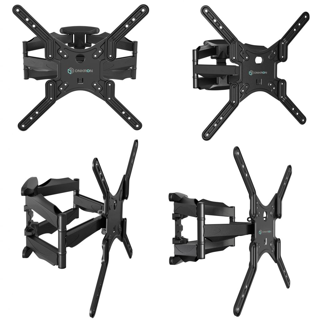 Full Motion TV Wall Mount for 37" to 70 inch Screens up to 88 lbs ONKRON M5L, Black