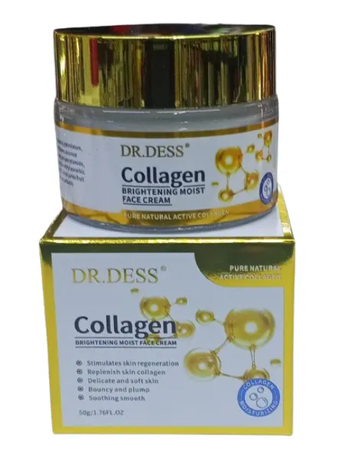 Dr. Dess Collagen Brightening Face Cream hydrating antiaging formula designed to firm skin reduce fine lines and brighten the complexion it's lightweight leaving skin feeling smooth supple and radiant