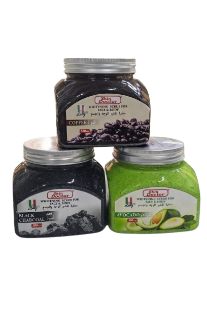 OFFER!!! Skin Doctor Whitening Scrubs designed to remove dead skin cells and impurities improve skin texture reduce dark spots and provide a radiant, smooth and glowing complexion for all skin types.