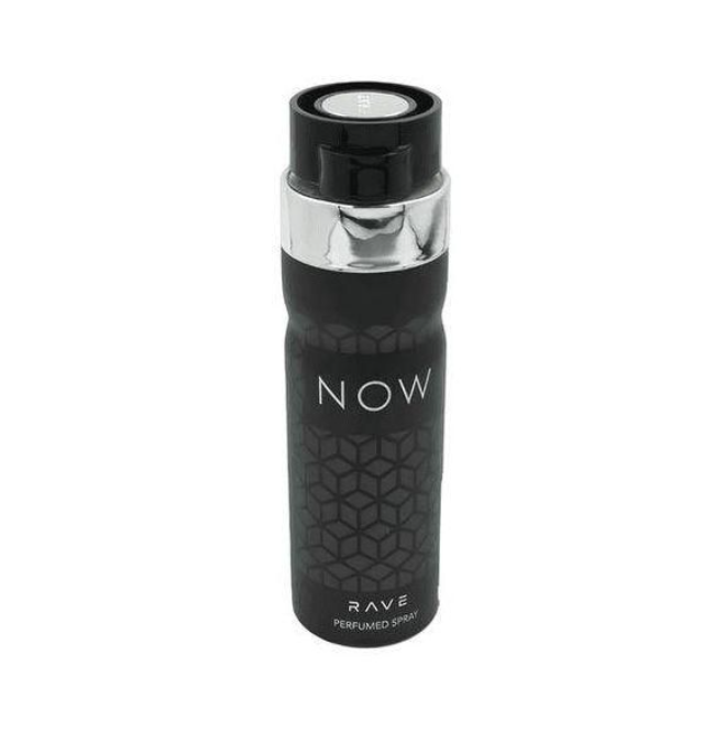 Rave Now Perfumed Body Spray For Men - 200ml woody aromatic offering a lighter concentration suitable for refreshing throughout the day by lattafa