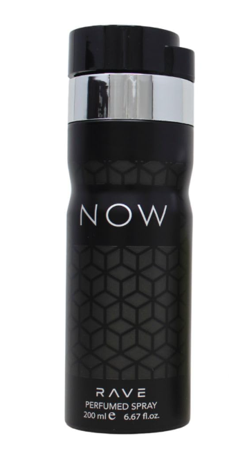 Rave Now Perfumed Body Spray For Men - 200ml woody aromatic offering a lighter concentration suitable for refreshing throughout the day by lattafa