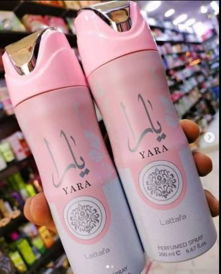 Yara Pink Perfume Deodorant 200ml by Lattafa Yara pink original floral fruity deodorant spray from dubai perfect for everyday wear