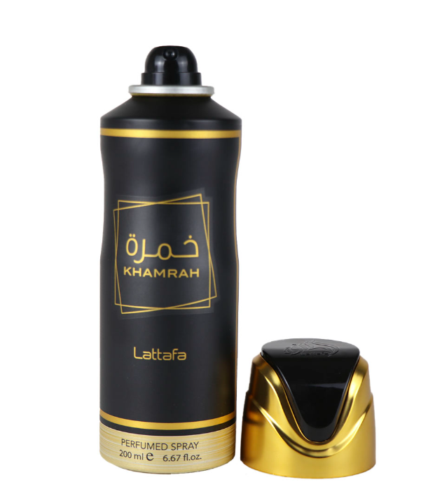 Lattafa Khamrah Body Spray 200ml Warm, Sweet, and Spicy Scent Lattafa Khamrah Perfumed Deodorant 200ml  Unisex Fragrance