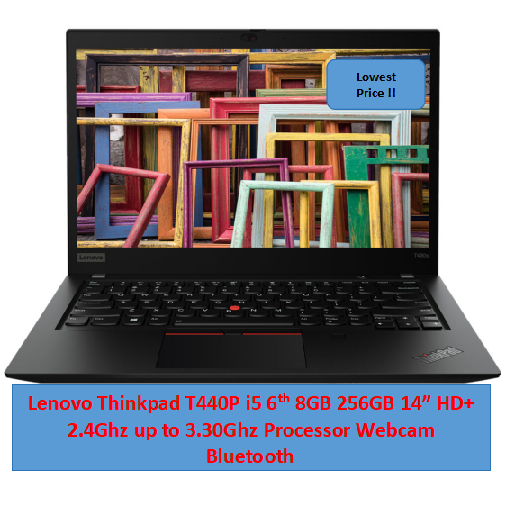 Refurbished Lenovo Thinkpad T440 Laptop i5+8GB+256GB+14"  windows 11 Bluetooth Webcam Student professional laptop .