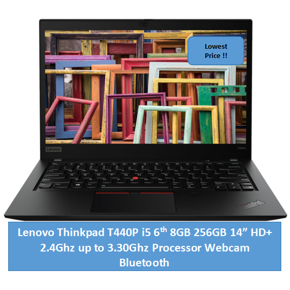 Refurbished Lenovo Thinkpad T440 Laptop i5+8GB+256GB+14"  windows 11 Bluetooth Webcam Student professional laptop .