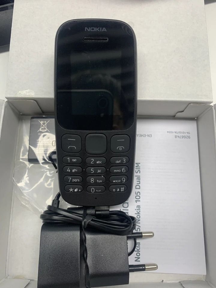 Refurbished Phones Nokia 105 (2017)- Original Nokia Phone 800 mAh 1.5" Dual SIM Cards Unlocked Cheap Durable Old Phone Classic Feature