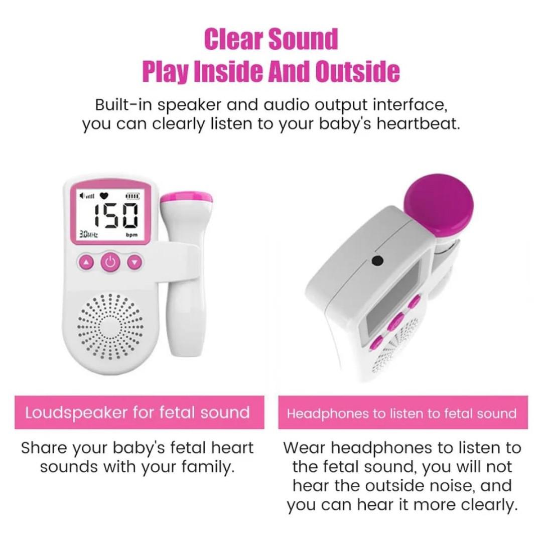 Doppler fetal portable pregnancy baby heart rate monitor,Baby Heart Rate Detection Monitoring Machine Portable with in-Built Speaker Ultrasonic Fetal Doppler