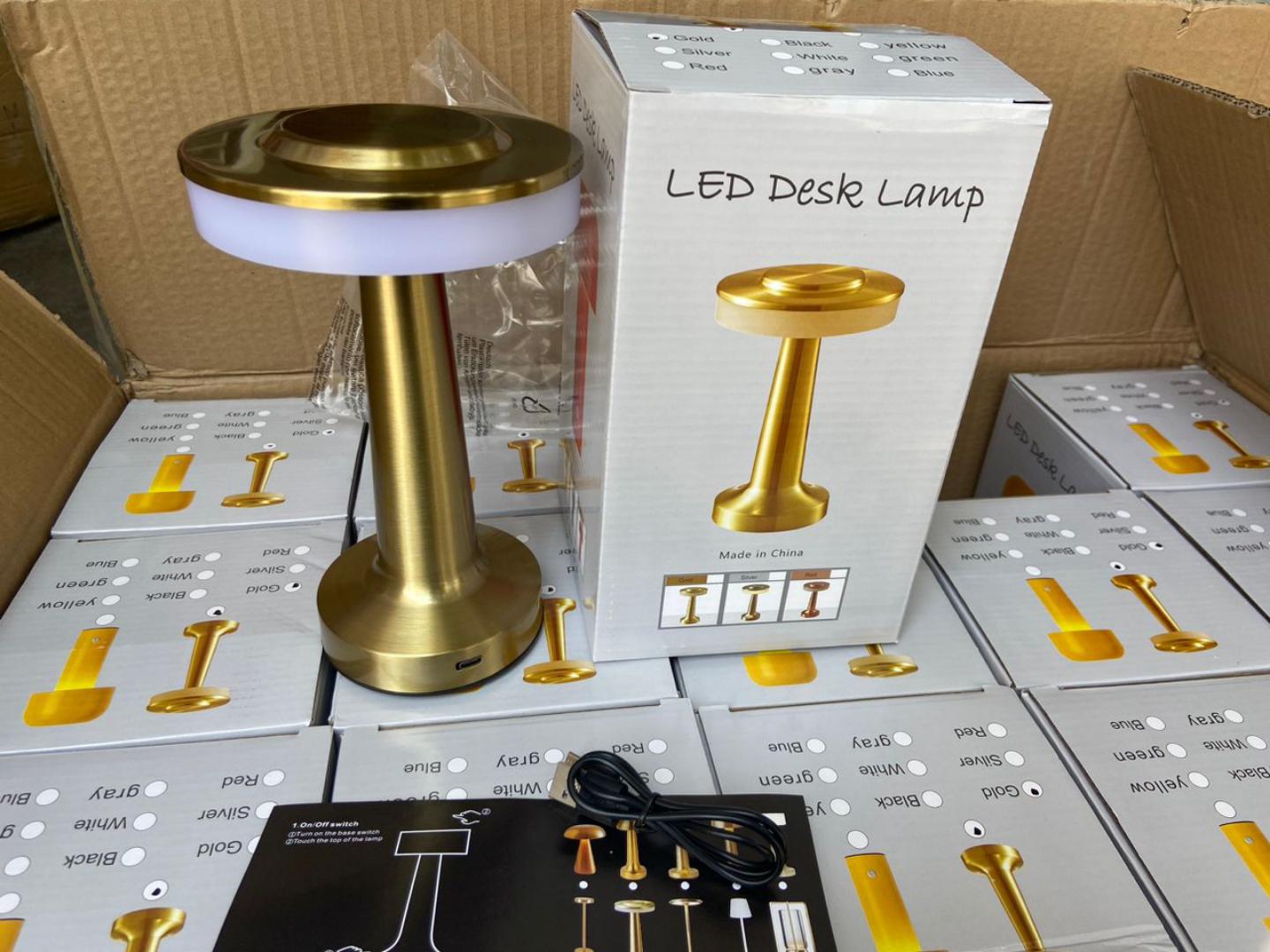 Dumbell table lamp, 1800 mAh battery, which can provide up to 15 hours of lighting,  Color And 3-Levels Brightness, USB Charging Table Lamp