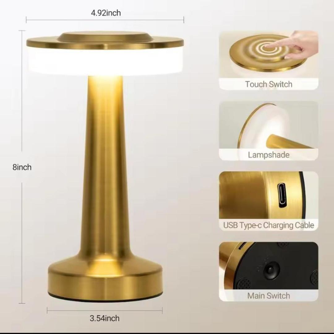 Dumbell table lamp, 1800 mAh battery, which can provide up to 15 hours of lighting,  Color And 3-Levels Brightness, USB Charging Table Lamp