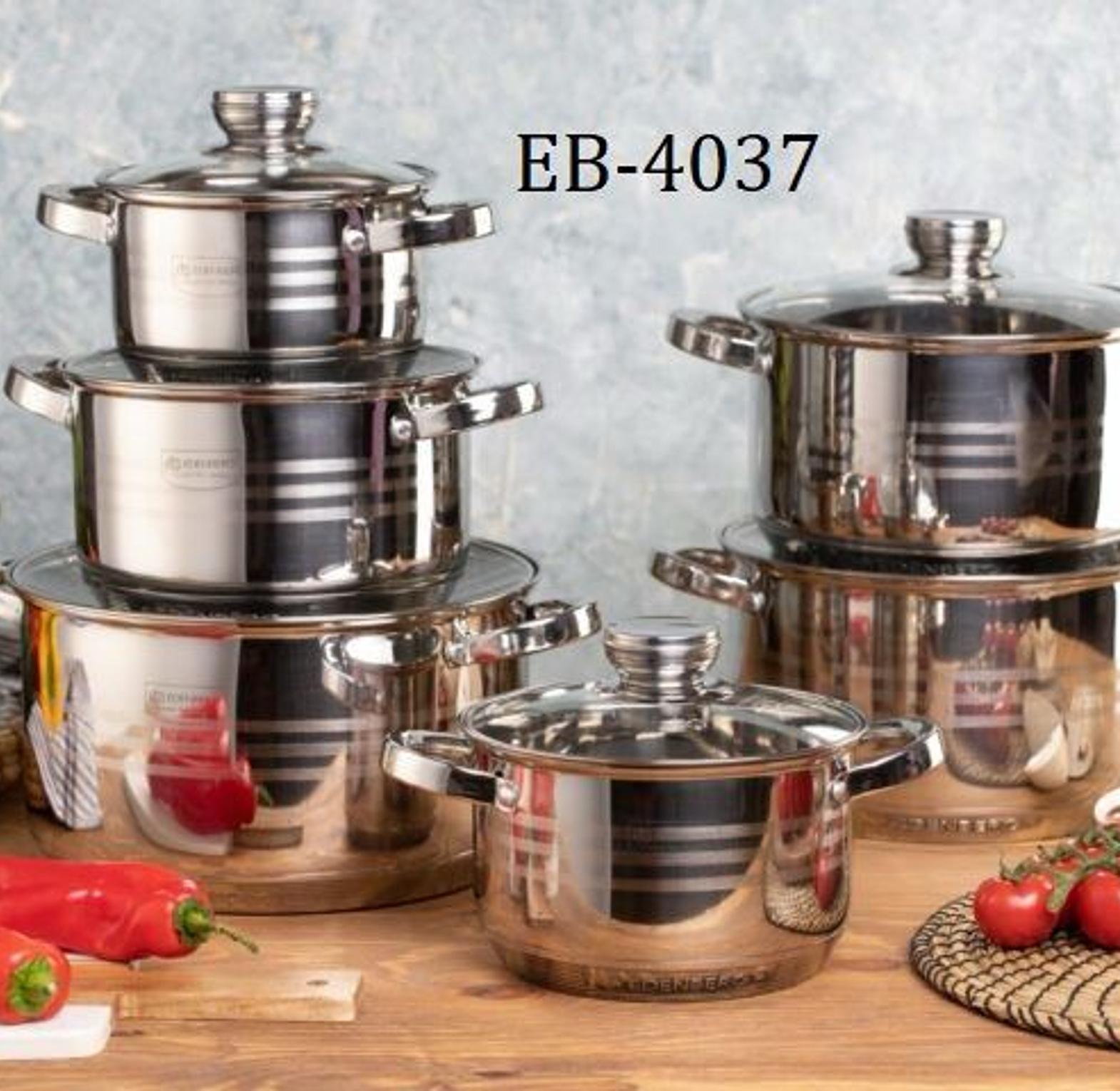 EDENBERG 12pc Edenburg Stainless Steel Cookware
