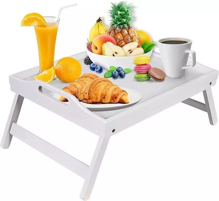 MULTIPURPOSE FOLDABLE BAMBOO TRAY ,BREAKFAST IN BED TRAY OR LAPTOP DESK