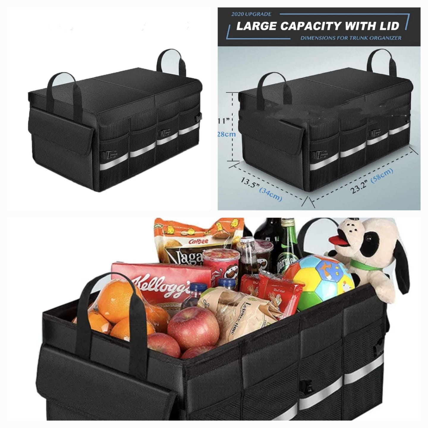 Heavy duty car boot organizer Car Trunk Organizer with Lid, Collapsible Car Trunk Storage Organizer, Car Organizer and Storage for SUV, Truck, Sedan