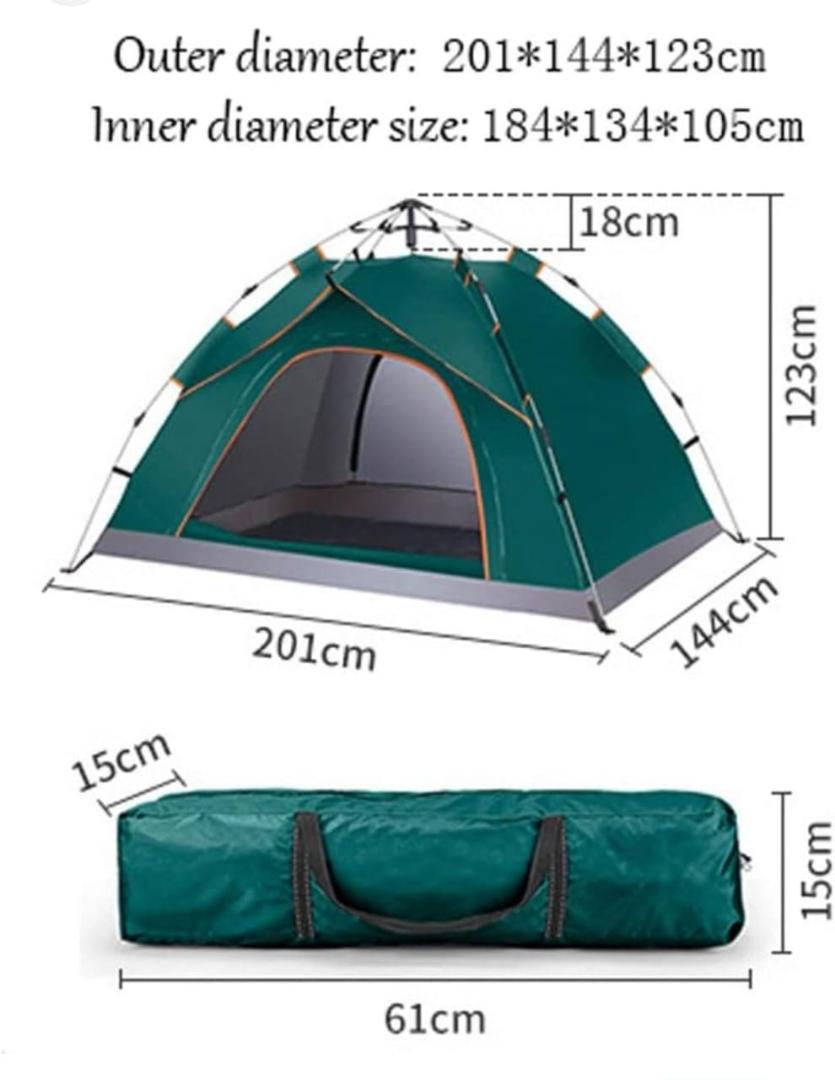 CRAZY OFFER STRONG UP TO 4 PERSONS WATER PROOF POP UP CAMPING TENT IN PORTABLE BAG,2 DOUBLE ZIPPED DOORS WITH MOSQUITO NET WINDOWS: 2 DOUBLE ZIPPERED WINDOWS WITH MOSQUITO NET,CAMPING TENT 4 PEOPLE