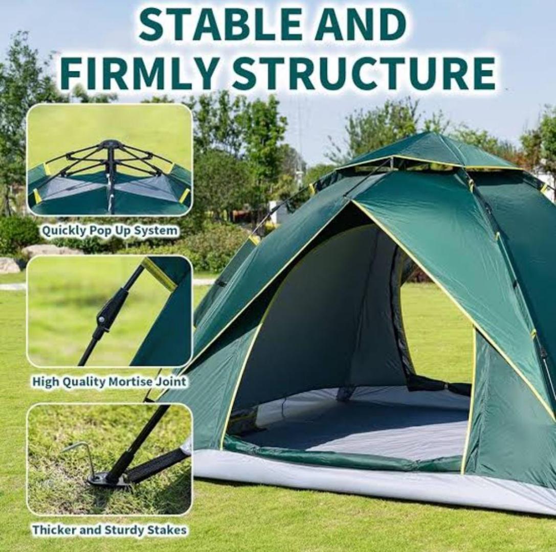 CRAZY OFFER STRONG UP TO 4 PERSONS WATER PROOF POP UP CAMPING TENT IN PORTABLE BAG,2 DOUBLE ZIPPED DOORS WITH MOSQUITO NET WINDOWS: 2 DOUBLE ZIPPERED WINDOWS WITH MOSQUITO NET,CAMPING TENT 4 PEOPLE