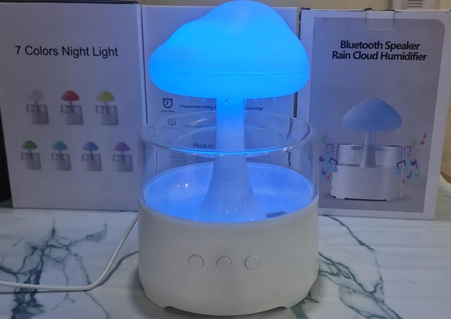 Bluetooth Speaker Rain Cloud Rain Drops Humidifier With 7 Colour Schemes