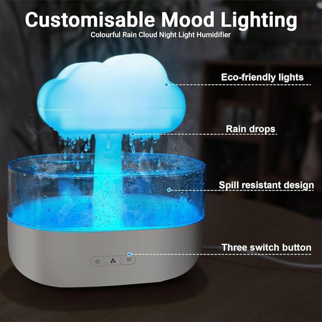 Bluetooth Speaker Rain Cloud Rain Drops Humidifier With 7 Colour Schemes