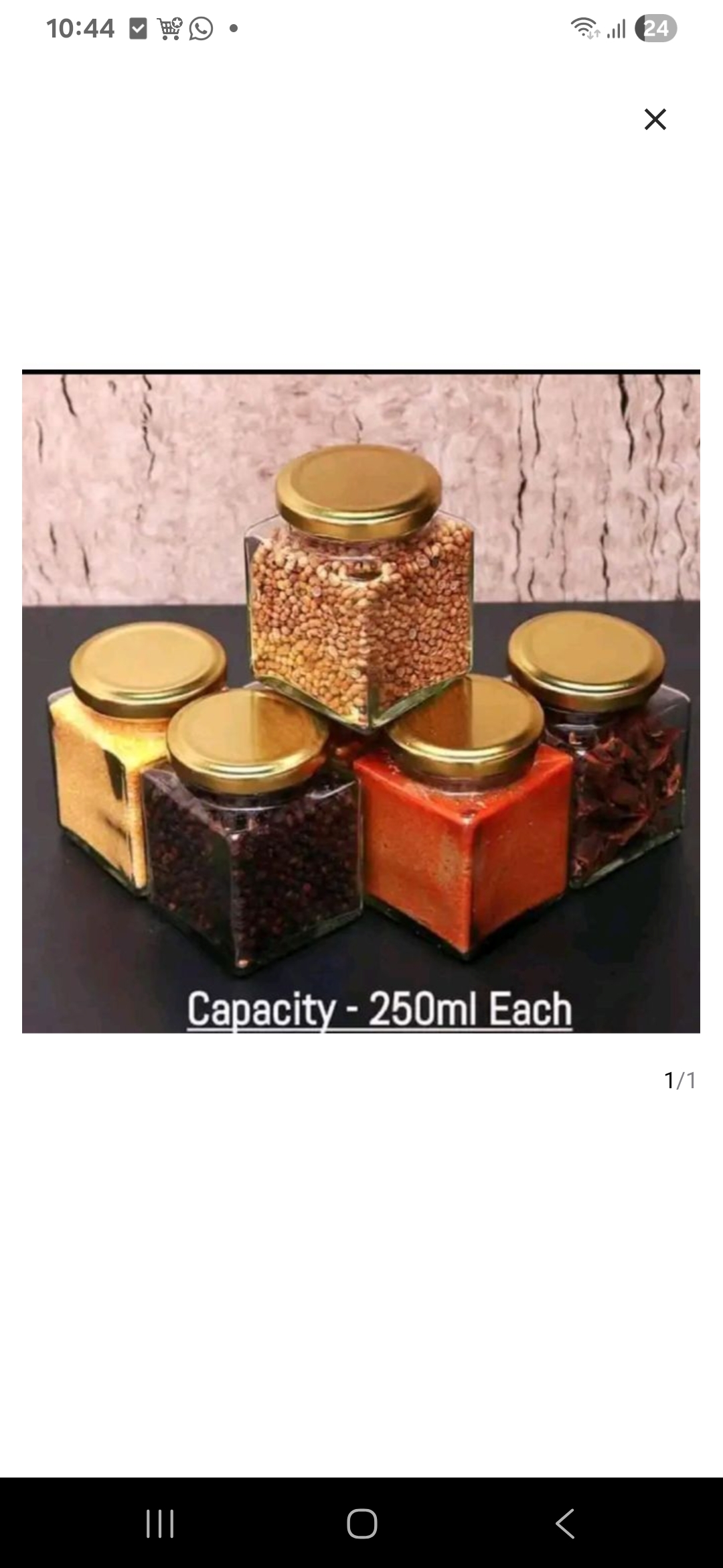 Glass jars 5 pcs 250ml square shaped multipurpose jars Home orgazation /pantry storage/ spice jar