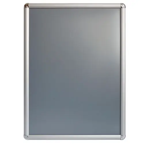 Poster Frame silver Aluminum Snap Profile, Round-cornered, Front-loading Snap Frame, Wall Mounted, Professional Series
Snap frame