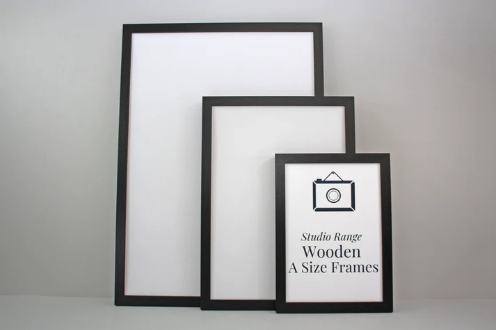 Large Photo Poster Certificate Frame with backboard and Styrene included for portrait and landscape display Wall Hanging - Black A-Size Frames - A1, A2, A3, A4 Size Wooden Poster Frame