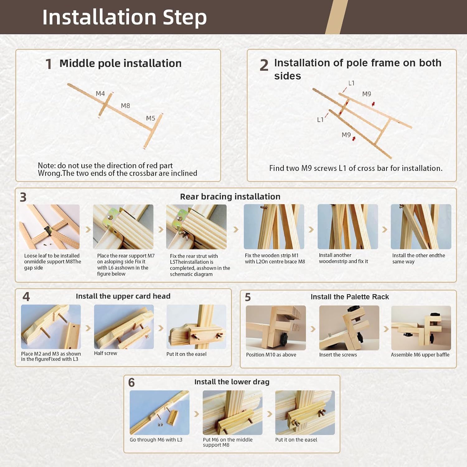 Wooden Easel for Painting & Display, 57"-76" Adjustable Height Beech Wood Easel Stand for Canvas, Sign, Hold Canvas up to 43", Foldable Floor Art Easel for Adults, Artists, Beginners - Natural