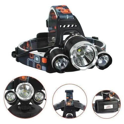 3 in 1  Led Head Lamp Flash Light Torch With Adjustable Rechargeable Battery For Camping Trekking Caving Hiking Reading Running