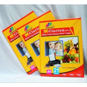 Clarion Glossy Photo Paper, A4 Size Matte Photo Paper Instant Dry and Water-Resistant, Posters, Drawing Paper, Brochures, Document Production