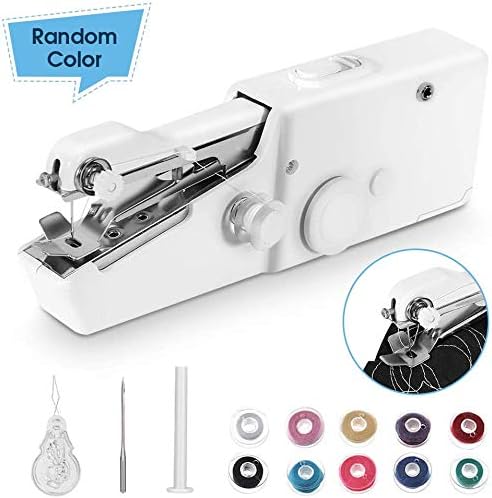 Mini Sewing Machine Handheld Sewing Machine Handheld Sewing Machine Portable Mini Manual Sewing Machine for Home Travel Stitching Quick Repairs, Fabric Leather Sewing, Cordless Small Handy Stitch