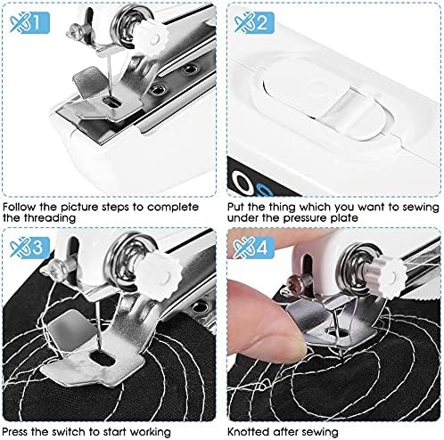 Mini Sewing Machine Handheld Sewing Machine Handheld Sewing Machine Portable Mini Manual Sewing Machine for Home Travel Stitching Quick Repairs, Fabric Leather Sewing, Cordless Small Handy Stitch