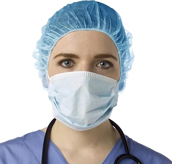 Disposable Hair Nets Caps, Spun-Bounded Poly, Hair Head Cover Net Disposable Bouffant Caps | 24 Inch | 100pc Pack | Premium Handmade Hair Covers | Head Nets | Non-woven