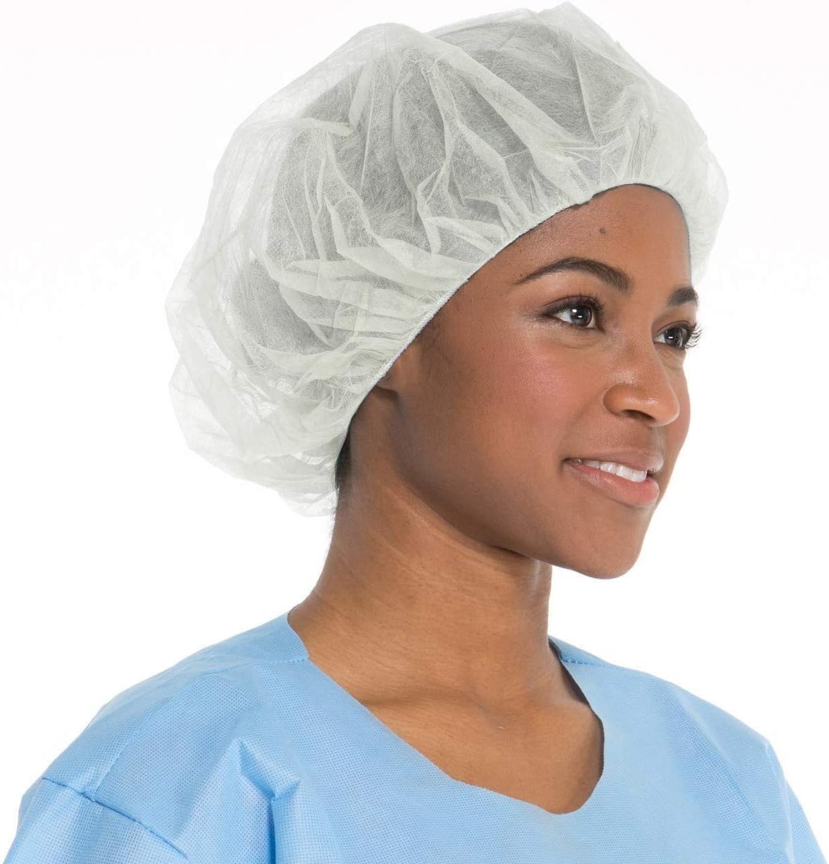 Disposable Hair Nets Caps, Spun-Bounded Poly, Hair Head Cover Net Disposable Bouffant Caps | 24 Inch | 100pc Pack | Premium Handmade Hair Covers | Head Nets | Non-woven