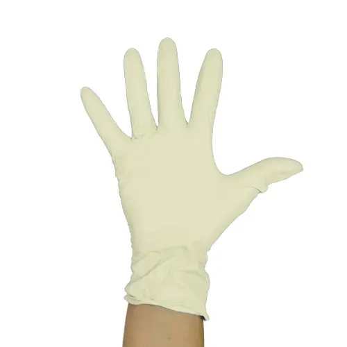 Latex Powdered Examination Disposable Hand Gloves - Medium, White, Pack of 100 | Natural White Latex, Eco-Friendly, Durable, 100-Pack, for Medical, Kitchen, Household Use