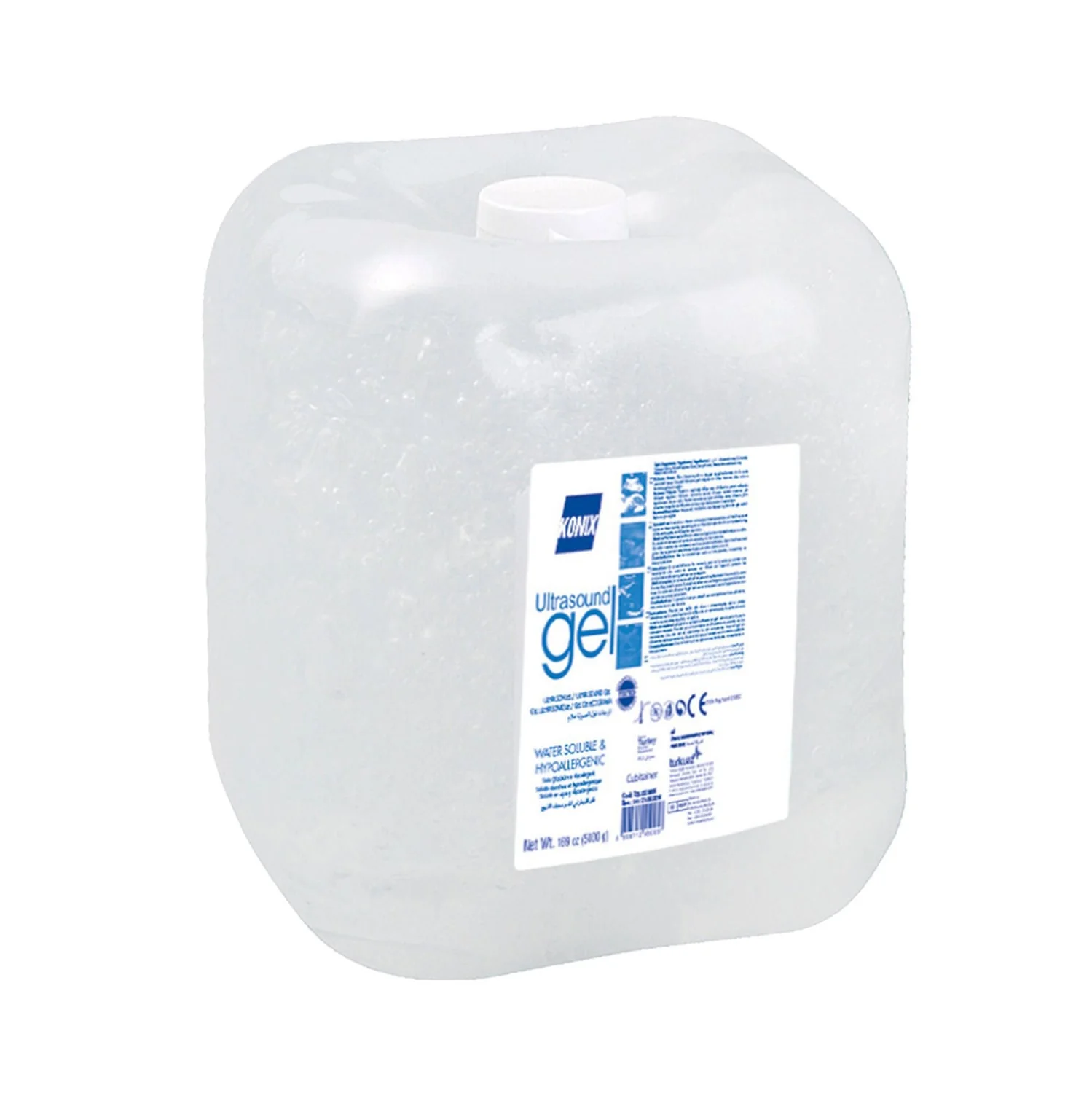 KONIX ULTRASOUND GEL 5 LITRE WITH 250 ML PORTABLE BOTTLE Konix - ECG gel, hypoallergenic, non-toxic and odorless, Formaldehyde-free