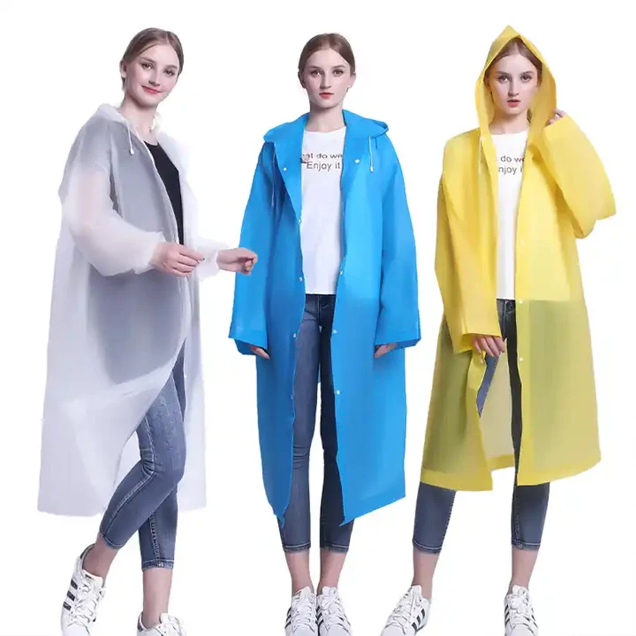 Waterproof Rain jacket with hood, 1 Pc Reusable Rain Cape Portable Raincoat for Women and Men, Rain Poncho Adults with Caps Raincoat for Concert Festival Walking Tours, Black, One size plus