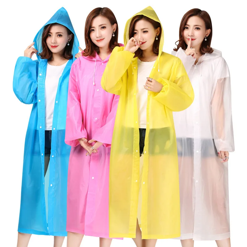 Waterproof Rain jacket with hood, 1 Pc Reusable Rain Cape Portable Raincoat for Women and Men, Rain Poncho Adults with Caps Raincoat for Concert Festival Walking Tours, Black, One size plus