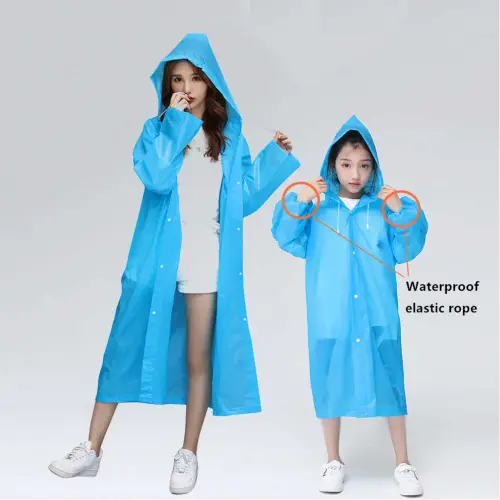 Waterproof Rain jacket with hood, 1 Pc Reusable Rain Cape Portable Raincoat for Women and Men, Rain Poncho Adults with Caps Raincoat for Concert Festival Walking Tours, Black, One size plus