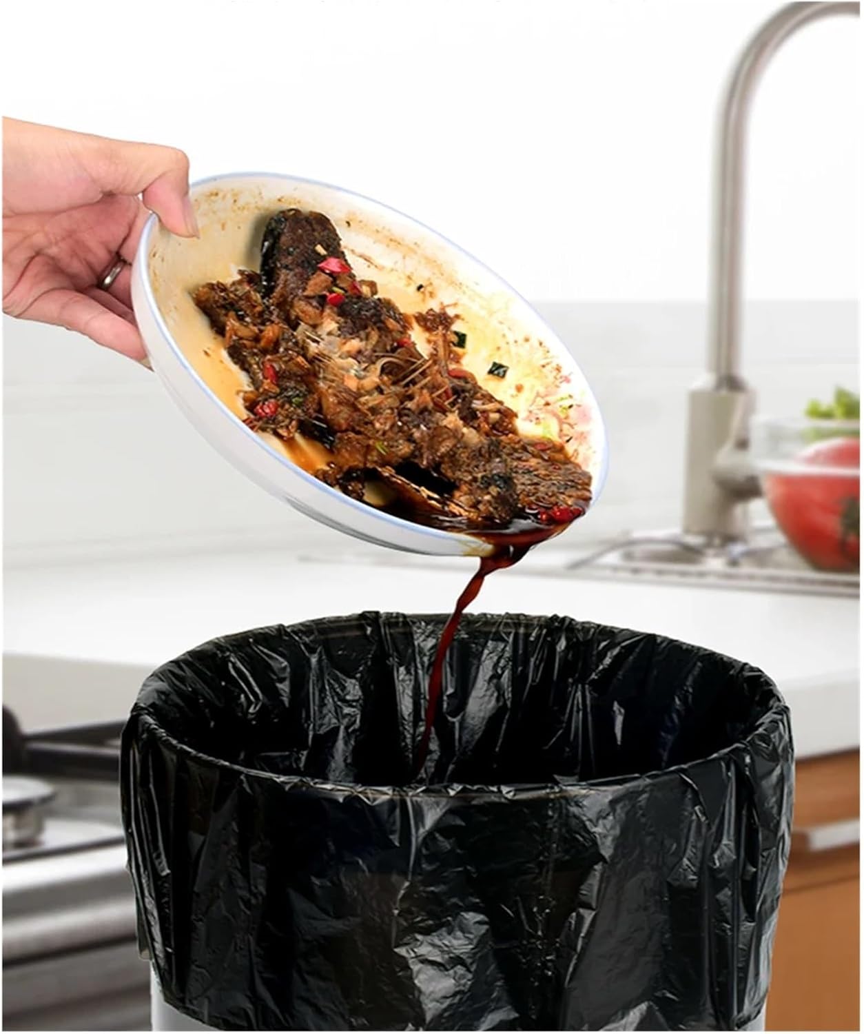 Black Garbage Bag 50pcs Garbage Bags Style Storage Bag For Home Waste Trash BagsBlack Garbage Bag