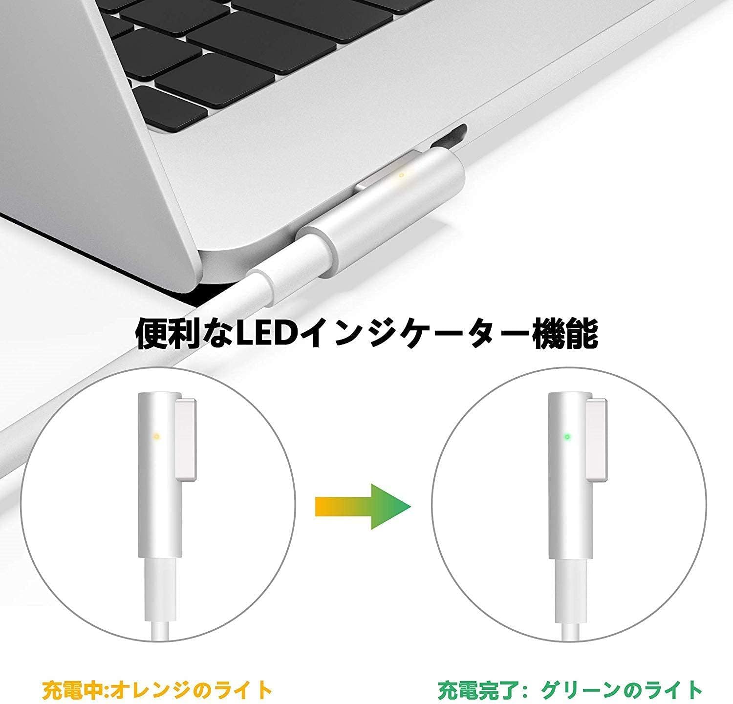 USB Type C Magsafe1 Compatible Magnetic Charging Cable, MacBook Air Pro L-Tip Compatible Convert PD Charger USB Type C to MagSafe 1 for Apple MacBook 1.8 Meters