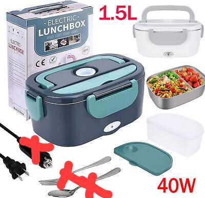 Electric Lunch Box Food Heater 60W, Portable Food Warmer Self Heating Lunch Box,110V Heated Lunch Box for Adults Car/Truck/Work, 1.5L Removable 304 SS Container
