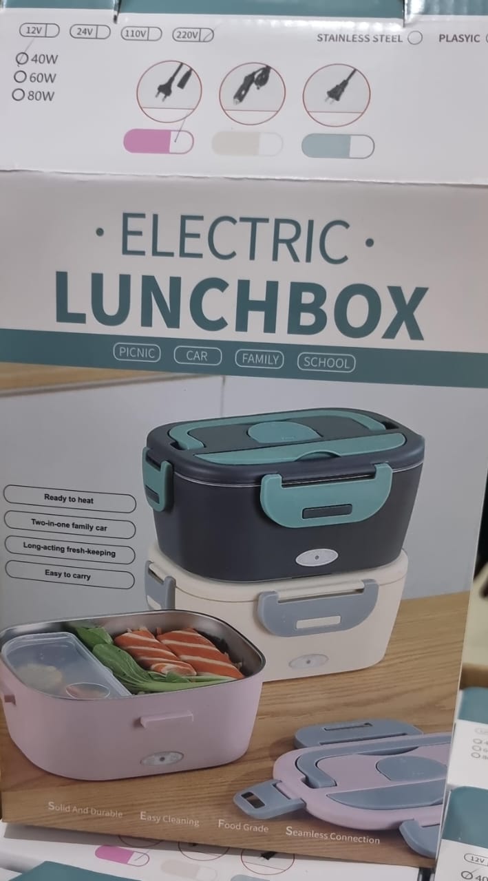Electric Lunch Box Food Heater 60W, Portable Food Warmer Self Heating Lunch Box,110V Heated Lunch Box for Adults Car/Truck/Work, 1.5L Removable 304 SS Container