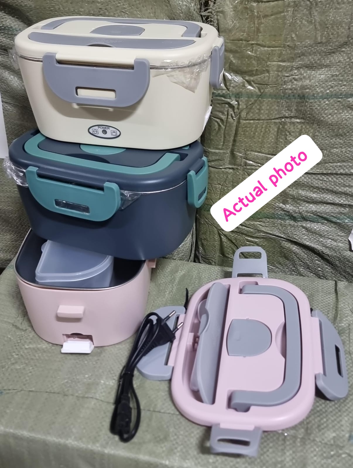 Electric Lunch Box Food Heater 60W, Portable Food Warmer Self Heating Lunch Box,110V Heated Lunch Box for Adults Car/Truck/Work, 1.5L Removable 304 SS Container