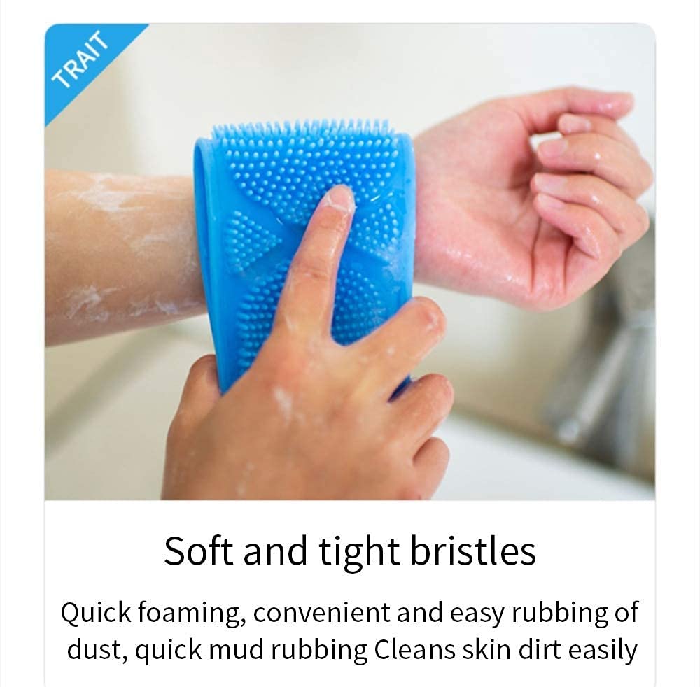 Extra Long Double Sided Silicone Back Scrubber for Bathing and Shower 2pcs Silicone back scrub bathing brush strip
