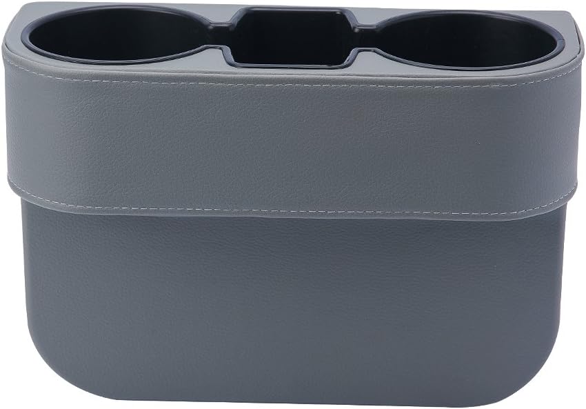 Universal 2 Cup Drink Holder, Auto Front Seat Organizer, Car Seat Wedge Console Side Pocket Mobile Phone Storage