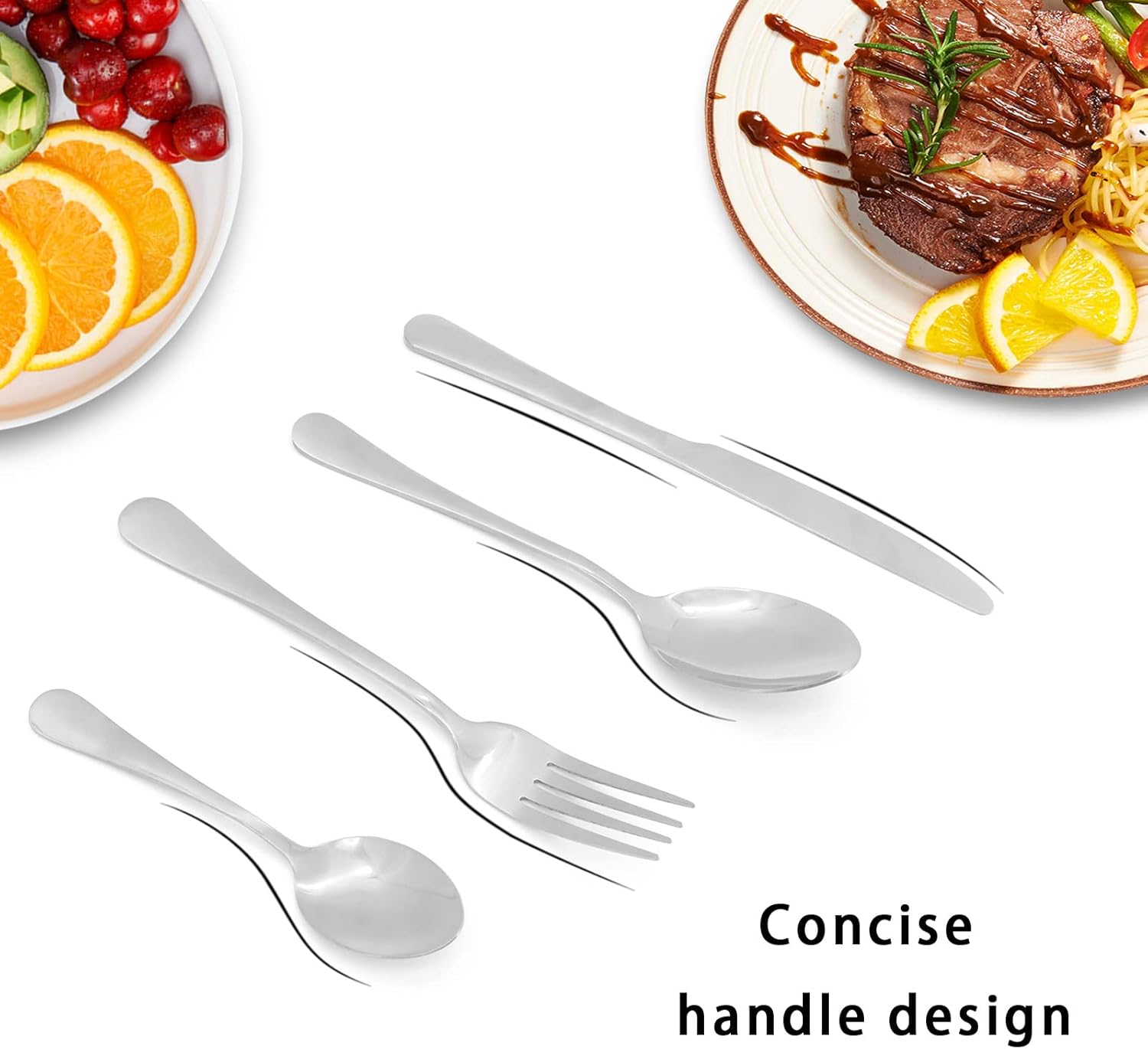 Cutlery Set for 6 People, 24-Piece Cutlery Set, Stainless Steel, Mirror Polished Cutlery with Knife, Fork, Spoon, Teaspoon, for Restaurant, Party, Wedding, Dishwasher Safe