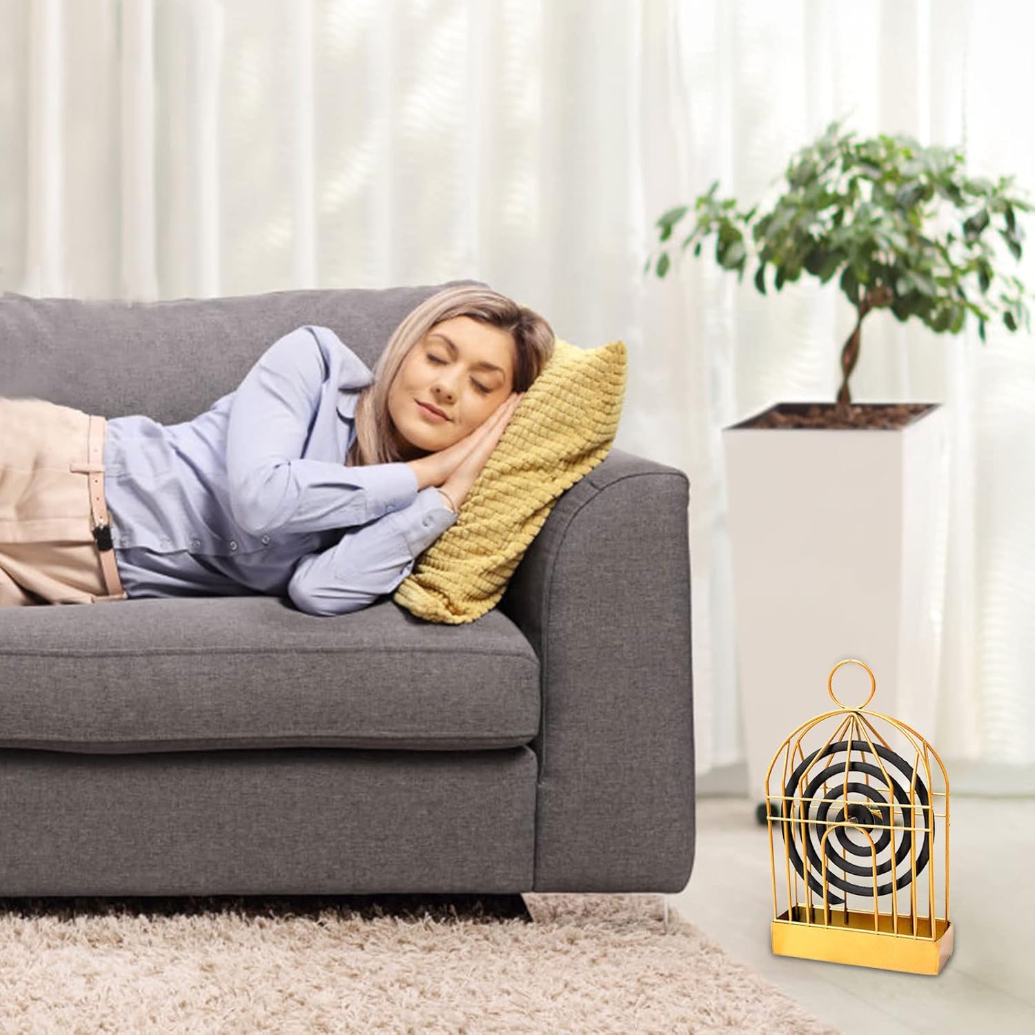 Mosquito Coil Holder, Smoke Spiral Holder, Mosquito Holder for Home, Outdoor Bird Cage Mosquito Coil Holder