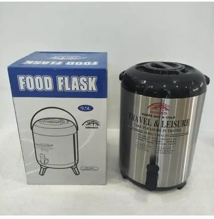 9.5L Sundabest travel and leisure ( tea urn) Single Tap 9.5Ltrs Milk / Tea Dispenser Travel Leisure Tyan Water Jug Keep Hot Flask Silver 9.5ltrs sundabest tea urn