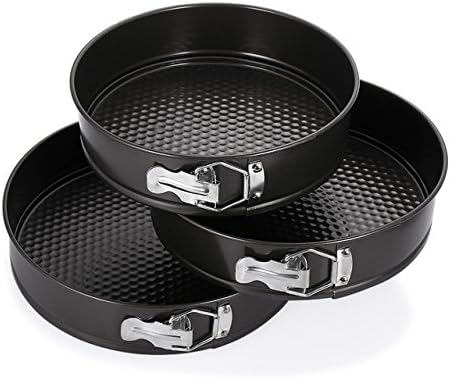 3pc Assorted Non Stick Spring Form Baking Cake Tin Tray Set 22cm, 24cm & 26cm