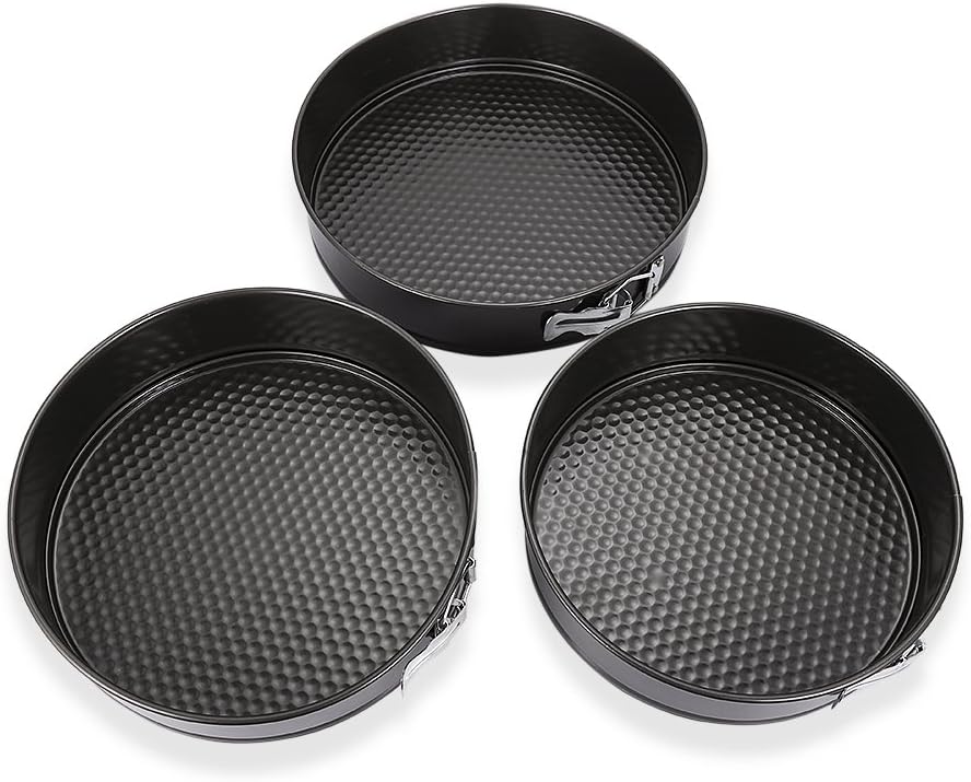3pc Assorted Non Stick Spring Form Baking Cake Tin Tray Set 22cm, 24cm & 26cm